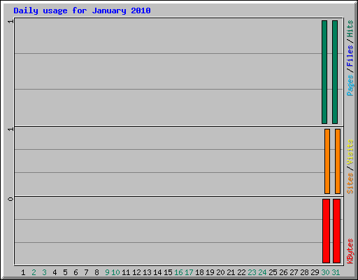 Daily usage for January 2010