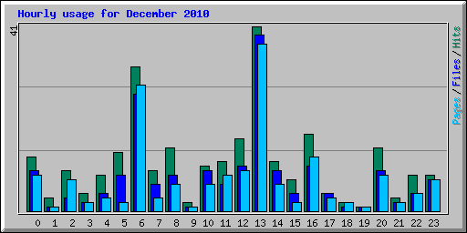 Hourly usage for December 2010